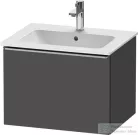 Duravit D-NEO 61x46,2 cm-es, 1 fiókos függesztett szekrény rozsdamentes acél hatású fogantyúval, 233663XXX mosdóhoz, matt grafit DE4261070490000