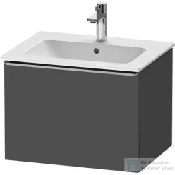   Duravit D-NEO 61x46,2 cm-es, 1 fiókos függesztett szekrény rozsdamentes acél hatású fogantyúval, 233663XXX mosdóhoz, matt grafit DE4261070490000