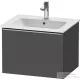 Duravit D-NEO 61x46,2 cm-es, 1 fiókos függesztett szekrény rozsdamentes acél hatású fogantyúval, 233663XXX mosdóhoz, matt grafit DE4261070490000