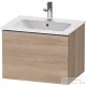 Duravit D-NEO 61x46,2 cm-es, 1 fiókos függesztett szekrény rozsdamentes acél hatású fogantyúval, 233663XXX mosdóhoz, márványos tölgy DE4261070550000
