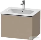 Duravit D-NEO 61x46,2 cm-es, 1 fiókos függesztett szekrény rozsdamentes acél hatású fogantyúval, 233663XXX mosdóhoz, matt len DE4261070750000