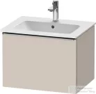Duravit D-NEO 61x46,2 cm-es, 1 fiókos függesztett szekrény rozsdamentes acél hatású fogantyúval, 233663XXX mosdóhoz, matt taupe DE4261070910000