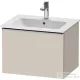 Duravit D-NEO 61x46,2 cm-es, 1 fiókos függesztett szekrény rozsdamentes acél hatású fogantyúval, 233663XXX mosdóhoz, matt taupe DE4261070910000