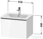 Duravit D-NEO 61x46,2 cm-es, 1 fiókos függesztett szekrény fekete fogantyúval, 233663XXX mosdóhoz, matt betonszürke DE42610BD070000
