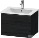Duravit D-NEO 61x46,2 cm-es, 1 fiókos függesztett szekrény fekete fogantyúval, 233663XXX mosdóhoz, matt fekete tölgy DE42610BD160000