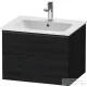 Duravit D-NEO 61x46,2 cm-es, 1 fiókos függesztett szekrény fekete fogantyúval, 233663XXX mosdóhoz, matt fekete tölgy DE42610BD160000