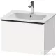 Duravit D-NEO 61x46,2 cm-es, 1 fiókos függesztett szekrény fekete fogantyúval, 233663XXX mosdóhoz, matt fehér DE42610BD180000