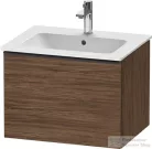 Duravit D-NEO 61x46,2 cm-es, 1 fiókos függesztett szekrény fekete fogantyúval, 233663XXX mosdóhoz, matt sötét dió DE42610BD210000