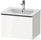 Duravit D-NEO 61x46,2 cm-es, 1 fiókos függesztett szekrény fekete fogantyúval, 233663XXX mosdóhoz, fényes fehér DE42610BD220000