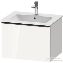   Duravit D-NEO 61x46,2 cm-es, 1 fiókos függesztett szekrény fekete fogantyúval, 233663XXX mosdóhoz, fényes fehér DE42610BD220000