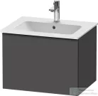 Duravit D-NEO 61x46,2 cm-es, 1 fiókos függesztett szekrény fekete fogantyúval, 233663XXX mosdóhoz, matt grafit DE42610BD490000
