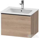 Duravit D-NEO 61x46,2 cm-es, 1 fiókos függesztett szekrény fekete fogantyúval, 233663XXX mosdóhoz, márványos tölgy DE42610BD550000