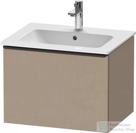 Duravit D-NEO 61x46,2 cm-es, 1 fiókos függesztett szekrény fekete fogantyúval, 233663XXX mosdóhoz, matt len DE42610BD750000