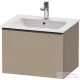 Duravit D-NEO 61x46,2 cm-es, 1 fiókos függesztett szekrény fekete fogantyúval, 233663XXX mosdóhoz, matt len DE42610BD750000