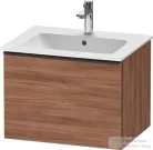 Duravit D-NEO 61x46,2 cm-es, 1 fiókos függesztett szekrény fekete fogantyúval, 233663XXX mosdóhoz, matt dió DE42610BD790000