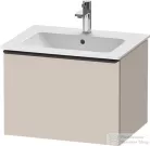 Duravit D-NEO 61x46,2 cm-es, 1 fiókos függesztett szekrény fekete fogantyúval, 233663XXX mosdóhoz, matt taupe DE42610BD910000
