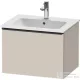 Duravit D-NEO 61x46,2 cm-es, 1 fiókos függesztett szekrény fekete fogantyúval, 233663XXX mosdóhoz, matt taupe DE42610BD910000