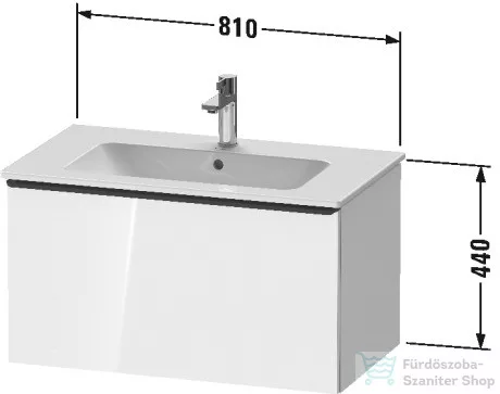Duravit D-NEO 810x462 mm-es 1 fiókos alsószekrény 233683,234583,vagy 234683 mosdóhoz,Natural Walnut Decor DE426207979