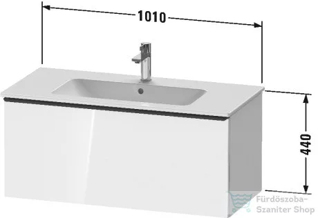 Duravit D-NEO 1010x462 mm-es 1 fiókos alsószekrény 233610 mosdóhoz,White High Gloss Decor DE426302222