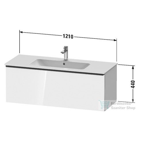 Duravit D-NEO 1210x462 mm-es 1 fiókos alsószekrény 233612,vagy 236112 mosdóhoz,Basalt Matt Decor DE426404343