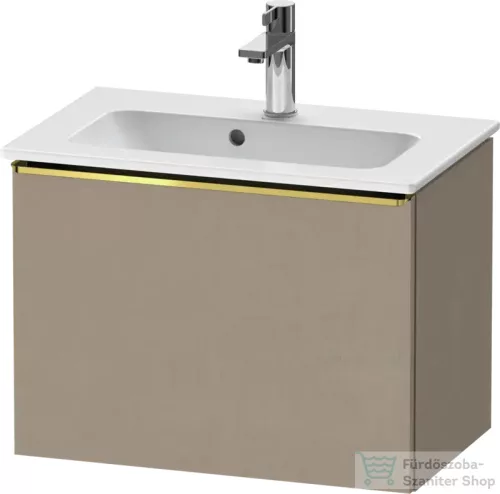 Duravit D-NEO 61x37,2 cm-es, 1 fiókos fali szekrény polírozott arany színű fogantyúval 234263XXX mosdóhoz, matt len DE4268034750000