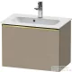 Duravit D-NEO 61x37,2 cm-es, 1 fiókos fali szekrény polírozott arany színű fogantyúval 234263XXX mosdóhoz, matt len DE4268034750000
