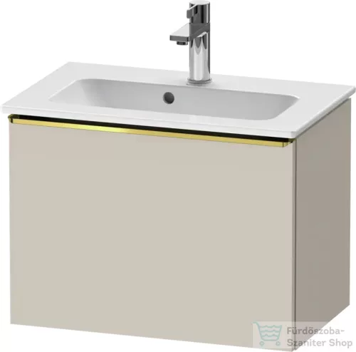 Duravit D-NEO 61x37,2 cm-es, 1 fiókos fali szekrény polírozott arany színű fogantyúval 234263XXX mosdóhoz, matt taupe DE4268034910000