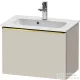 Duravit D-NEO 61x37,2 cm-es, 1 fiókos fali szekrény polírozott arany színű fogantyúval 234263XXX mosdóhoz, matt taupe DE4268034910000