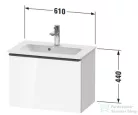 Duravit D-NEO 61x37,2 cm-es, 1 fiókos fali szekrény polírozott arany színű fogantyúval 234263XXX mosdóhoz, matt taupe DE4268034910000