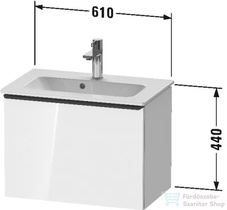 Duravit D-NEO 610x372 mm-es 1 fiókos alsószekrény 234263 mosdóhoz,Oak Terra DE426803535