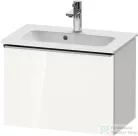 Duravit D-NEO 61x37,2 cm-es, 1 fiókos fali szekrény rozsdamentes acél színű fogantyúval 234263XXX mosdóhoz, fényes fehér DE4268070220000
