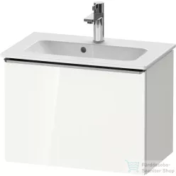   Duravit D-NEO 61x37,2 cm-es, 1 fiókos fali szekrény rozsdamentes acél színű fogantyúval 234263XXX mosdóhoz, fényes fehér DE4268070220000