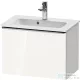 Duravit D-NEO 61x37,2 cm-es, 1 fiókos fali szekrény rozsdamentes acél színű fogantyúval 234263XXX mosdóhoz, fényes fehér DE4268070220000