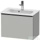 Duravit D-NEO 61x37,2 cm-es, 1 fiókos fali szekrény rozsdamentes fekete fogantyúval 234263XXX mosdóhoz, matt betonszürke DE42680BD070000