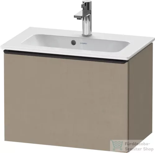 Duravit D-NEO 61x37,2 cm-es, 1 fiókos fali szekrény rozsdamentes fekete fogantyúval 234263XXX mosdóhoz, matt len DE42680BD750000