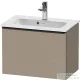 Duravit D-NEO 61x37,2 cm-es, 1 fiókos fali szekrény rozsdamentes fekete fogantyúval 234263XXX mosdóhoz, matt len DE42680BD750000