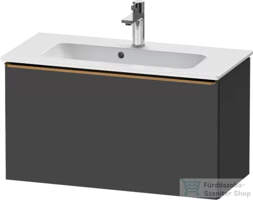 Duravit D-NEO 81x37,2 cm-es, 1 fiókos fali szekrény, szálcsiszolt bronz fogantyúval, 234283XXX mosdóhoz, matt grafit DE4269004490000