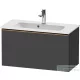 Duravit D-NEO 81x37,2 cm-es, 1 fiókos fali szekrény, szálcsiszolt bronz fogantyúval, 234283XXX mosdóhoz, matt grafit DE4269004490000