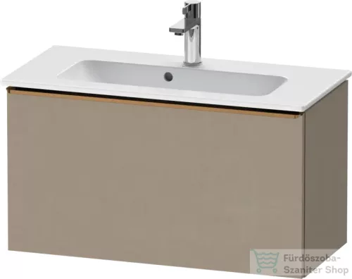 Duravit D-NEO 81x37,2 cm-es, 1 fiókos fali szekrény, szálcsiszolt bronz fogantyúval, 234283XXX mosdóhoz, matt len DE4269004750000