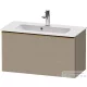 Duravit D-NEO 81x37,2 cm-es, 1 fiókos fali szekrény, szálcsiszolt bronz fogantyúval, 234283XXX mosdóhoz, matt len DE4269004750000