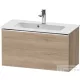 Duravit D-NEO 81x37,2 cm-es, 1 fiókos fali szekrény, króm fogantyúval, 234283XXX mosdóhoz, márványos tölgy DE4269010550000