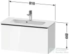 Duravit D-NEO 81x37,2 cm-es, 1 fiókos fali szekrény, króm fogantyúval, 234283XXX mosdóhoz, matt taupe DE4269010910000