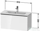 Duravit D-NEO 810x372 mm-es,1 fiókos függesztett szekrény 234283 mosdóhoz,Graphite Matt Decor DE426904949