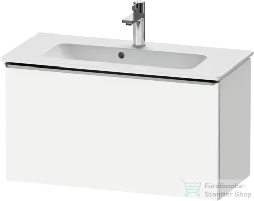 Duravit D-NEO 81x37,2 cm-es, 1 fiókos fali szekrény, rozsdamentes acél színű fogantyúval, 234283XXX mosdóhoz, matt fehér DE4269070180000