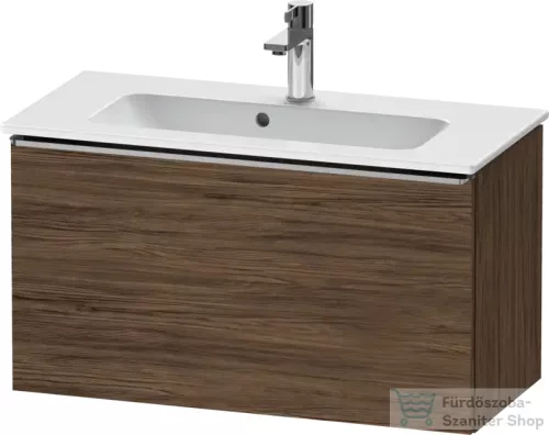 Duravit D-NEO 81x37,2 cm-es, 1 fiókos fali szekrény, rozsdamentes acél színű fogantyúval, 234283XXX mosdóhoz, matt sötét dió DE4269070210000