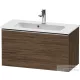Duravit D-NEO 81x37,2 cm-es, 1 fiókos fali szekrény, rozsdamentes acél színű fogantyúval, 234283XXX mosdóhoz, matt sötét dió DE4269070210000