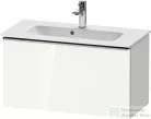 Duravit D-NEO 81x37,2 cm-es, 1 fiókos fali szekrény, rozsdamentes acél színű fogantyúval, 234283XXX mosdóhoz, fényes fehér DE4269070220000