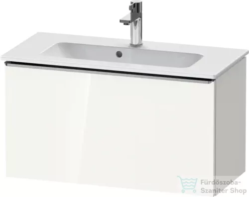 Duravit D-NEO 81x37,2 cm-es, 1 fiókos fali szekrény, rozsdamentes acél színű fogantyúval, 234283XXX mosdóhoz, fényes fehér DE4269070220000