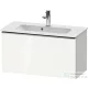 Duravit D-NEO 81x37,2 cm-es, 1 fiókos fali szekrény, rozsdamentes acél színű fogantyúval, 234283XXX mosdóhoz, fényes fehér DE4269070220000