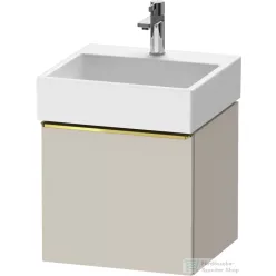  Duravit D-NEO 48,4x44,2 cm-es, 1 fiókos alsószekrény polírozott arany színű fogantyúval 235050 mosdóhoz, matt taupe DE4270034910000